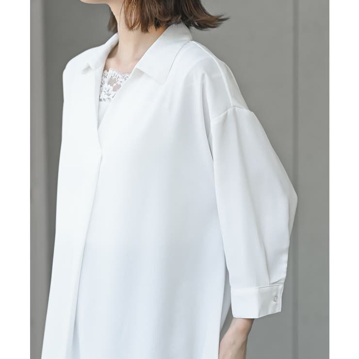 ７分袖スキッパーシャツワンピース | rps | 詳細画像18 