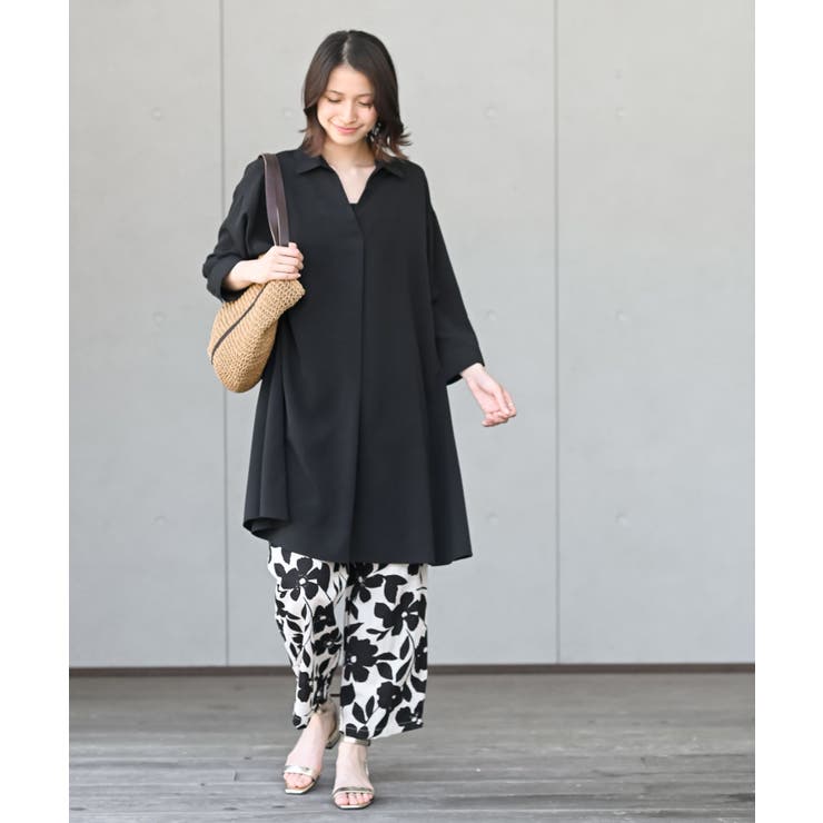 ７分袖スキッパーシャツワンピース | rps | 詳細画像23 