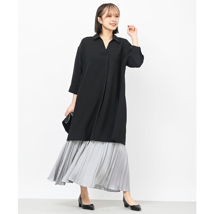 ７分袖スキッパーシャツワンピース | rps | 詳細画像32 