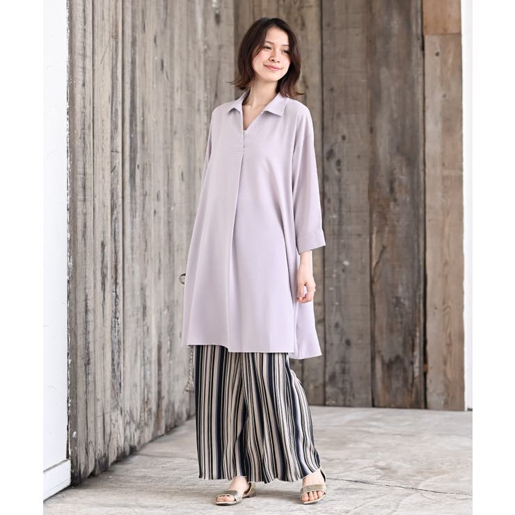 ７分袖スキッパーシャツワンピース | rps | 詳細画像34 