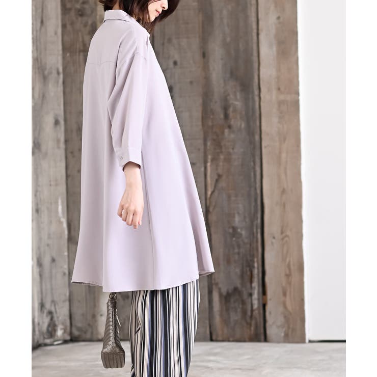 ７分袖スキッパーシャツワンピース | rps | 詳細画像35 