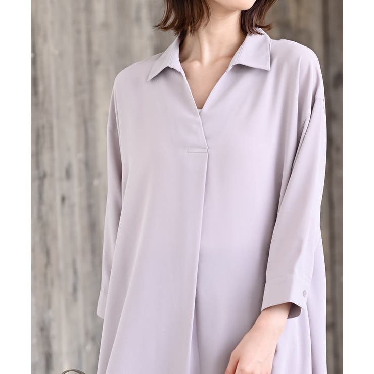 ７分袖スキッパーシャツワンピース | rps | 詳細画像38 