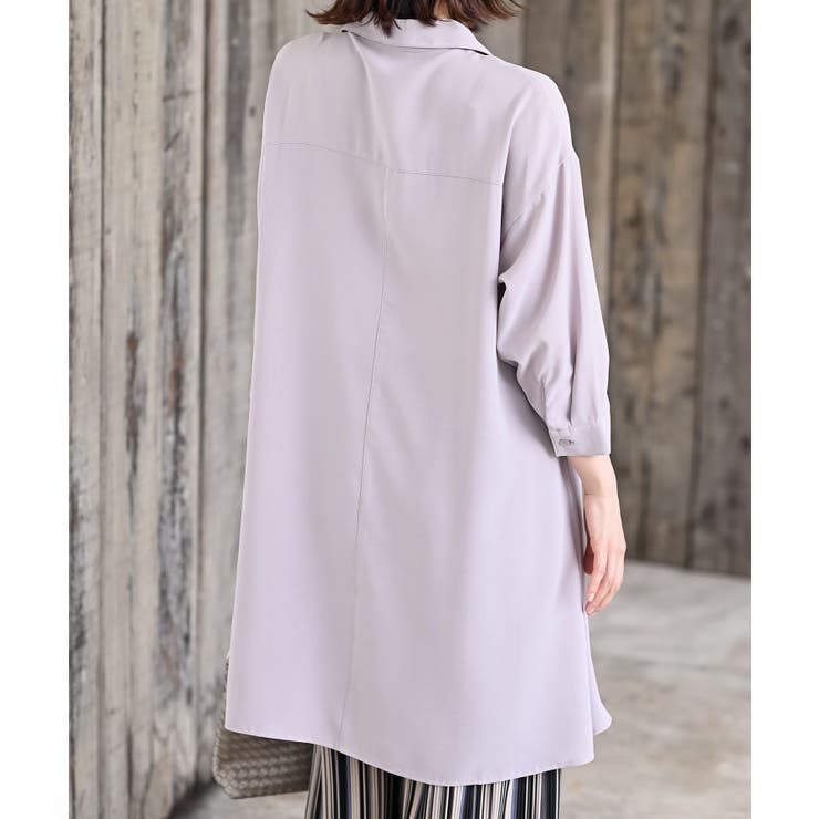 ７分袖スキッパーシャツワンピース | rps | 詳細画像40 