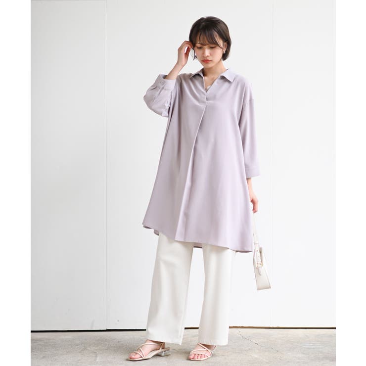 ７分袖スキッパーシャツワンピース | rps | 詳細画像42 