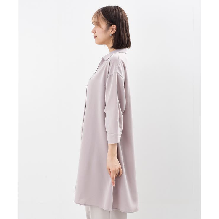 ７分袖スキッパーシャツワンピース | rps | 詳細画像43 