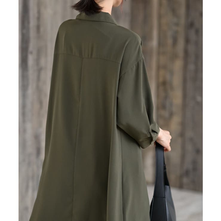 ７分袖スキッパーシャツワンピース | rps | 詳細画像8 