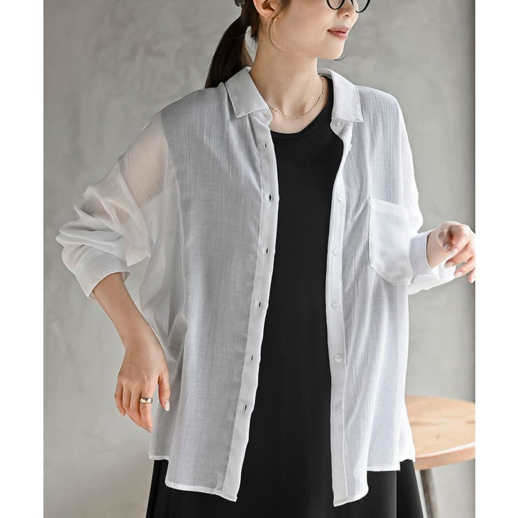 オフホワイト | エステルガーゼシアーシャツ | rps