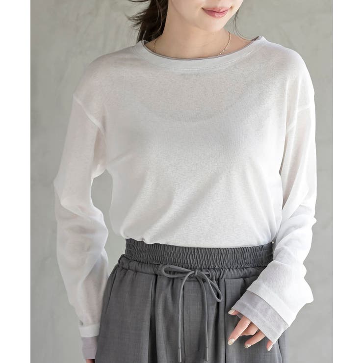 オフホワイト | フェイクレイヤードシアーカットソー | rps