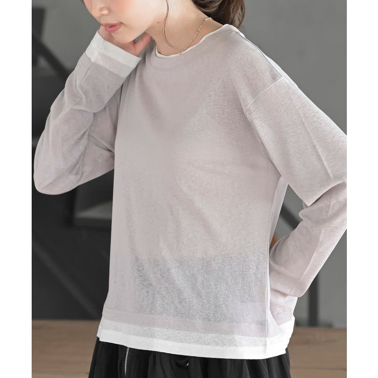 グレー | フェイクレイヤードシアーカットソー | rps