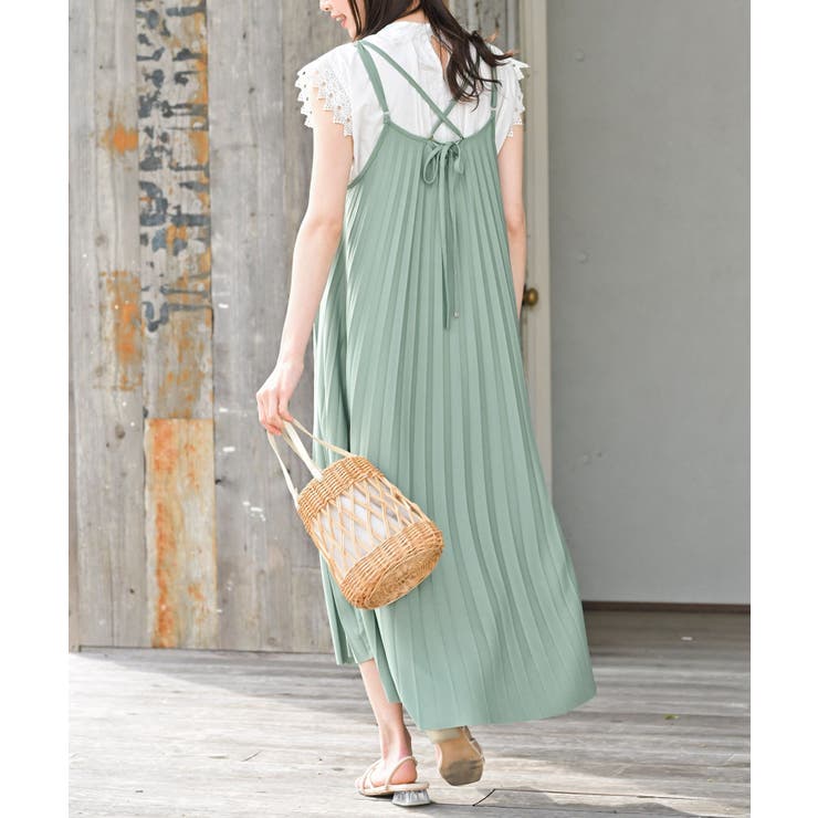 プリーツプリーズ キャミワンピース 1999s アポロ11号 月面着陸 総柄 選べる総柄プリーツキャミワンピース 通販【ニッセン】