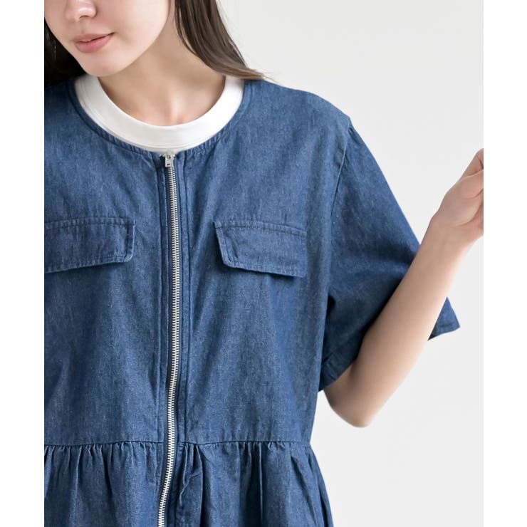 ハーフスリーブデニムペプラムジャケット | rps | 詳細画像14 