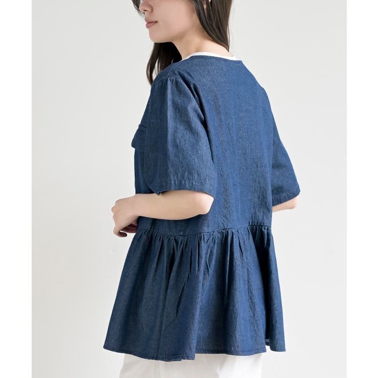 ハーフスリーブデニムペプラムジャケット | rps | 詳細画像16 