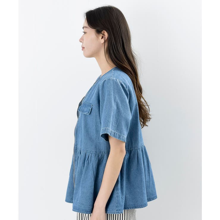 ハーフスリーブデニムペプラムジャケット | rps | 詳細画像19 