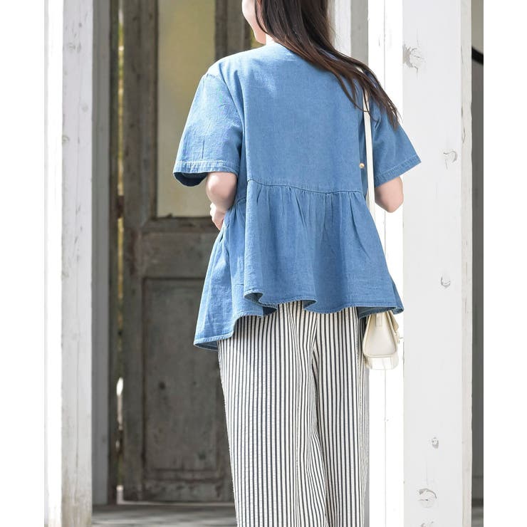 ハーフスリーブデニムペプラムジャケット | rps | 詳細画像4 