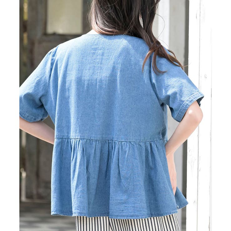 ハーフスリーブデニムペプラムジャケット | rps | 詳細画像8 