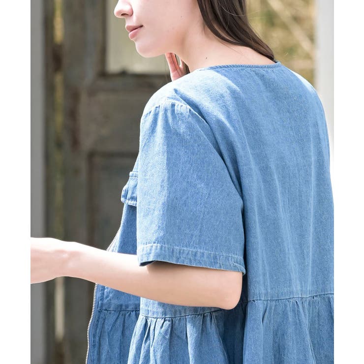 ハーフスリーブデニムペプラムジャケット | rps | 詳細画像9 