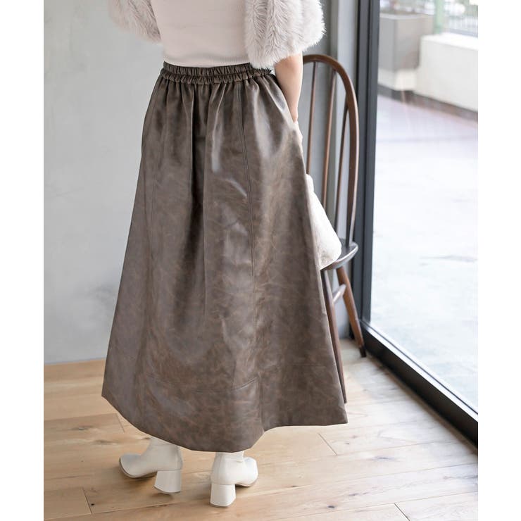 フェイクレザーロングスカート[品番：RPSW0003195]｜rps（アール