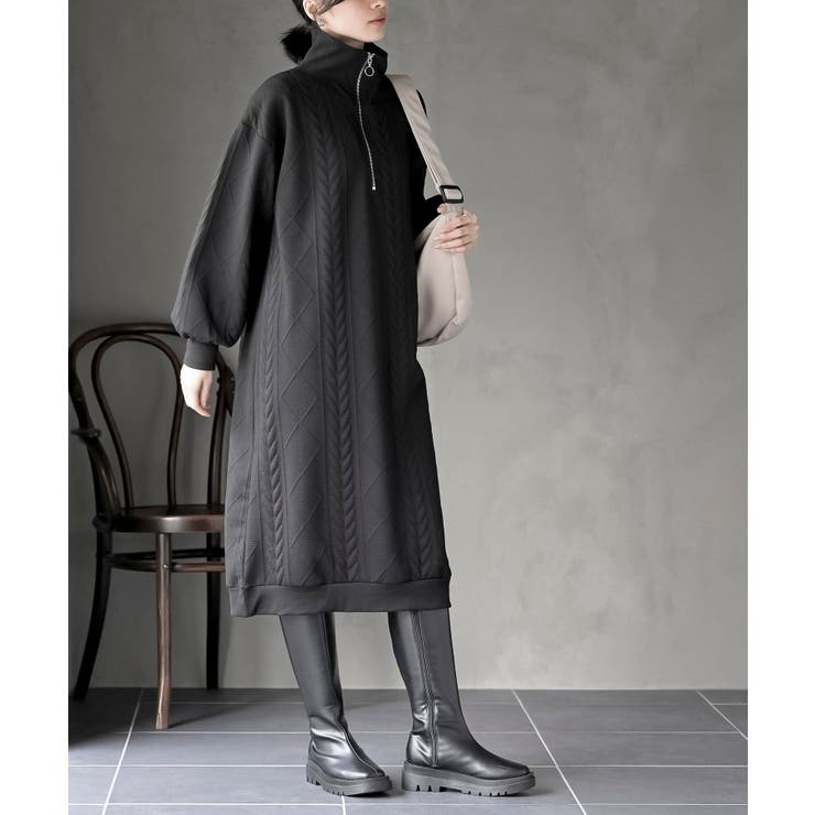 高級赤タグ✨シビラ　ジャガードロングワンピース　コート　ベルトリボン　ネイビー 高級赤タグ✨シビラ ジャガードロングワンピース コート ベルトリボン