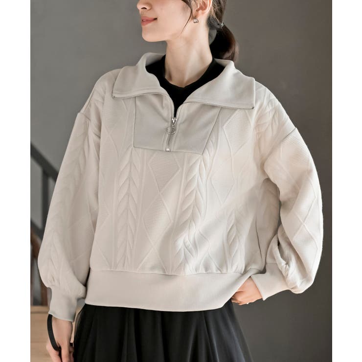 ふくれジャガードフェイクレイヤードプルオーバー | rps | 詳細画像1 