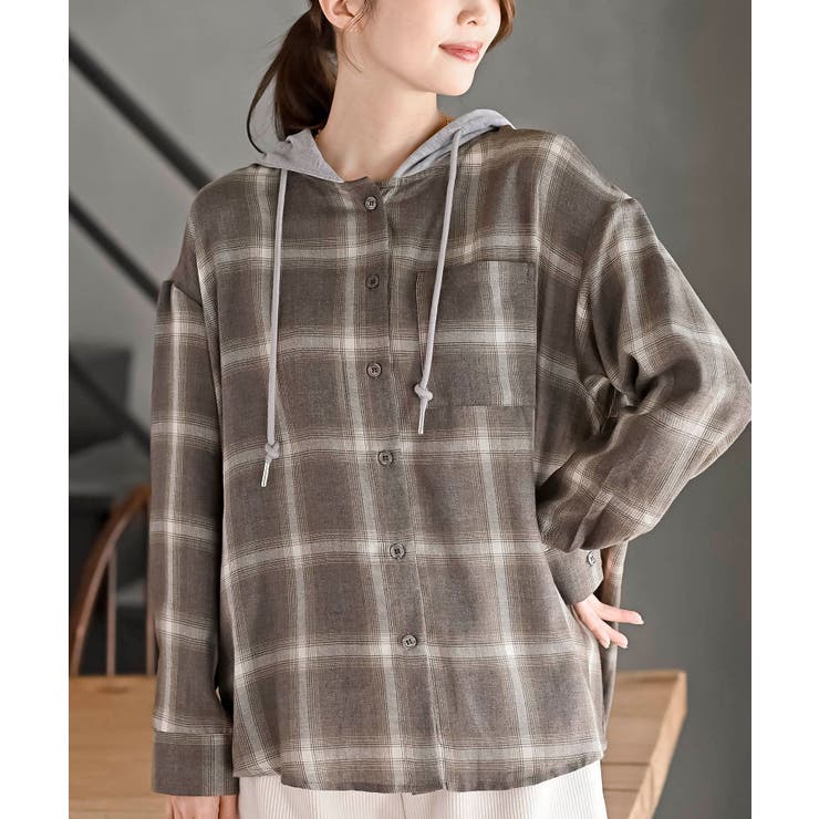 フードツキチェックシャツ | rps | 詳細画像14 