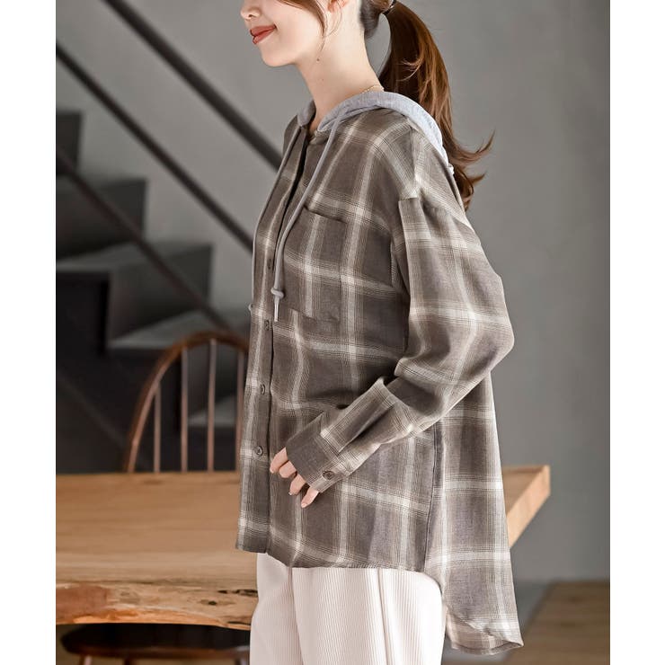 フードツキチェックシャツ | rps | 詳細画像15 