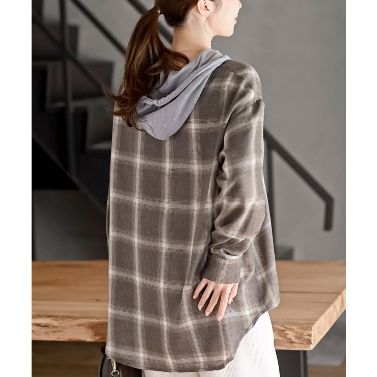 フードツキチェックシャツ | rps | 詳細画像16 