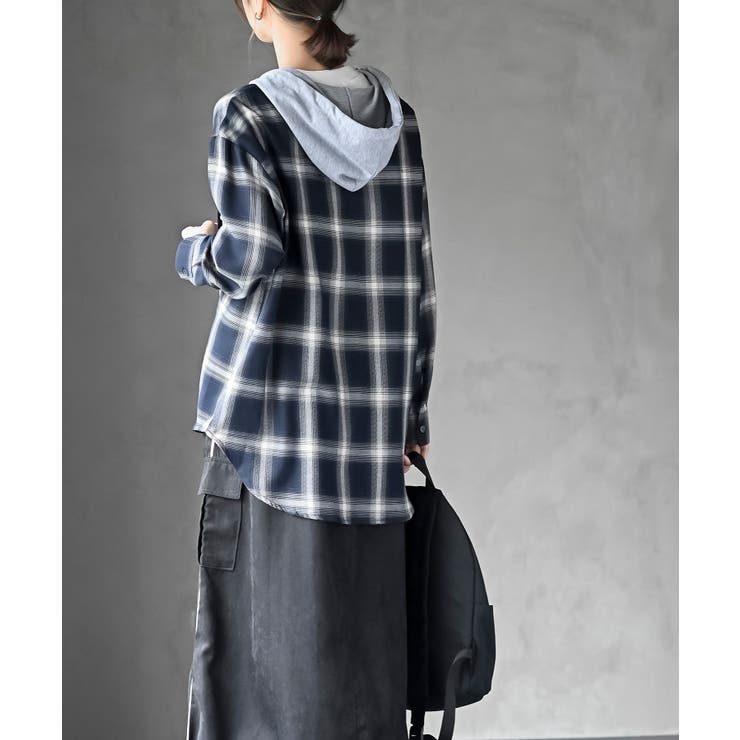 フードツキチェックシャツ | rps | 詳細画像20 