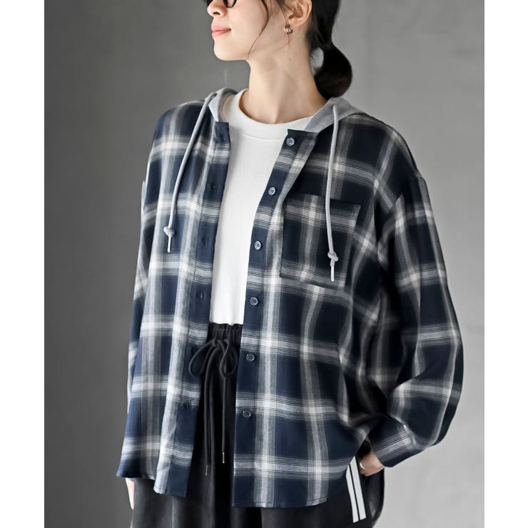 フードツキチェックシャツ | rps | 詳細画像22 