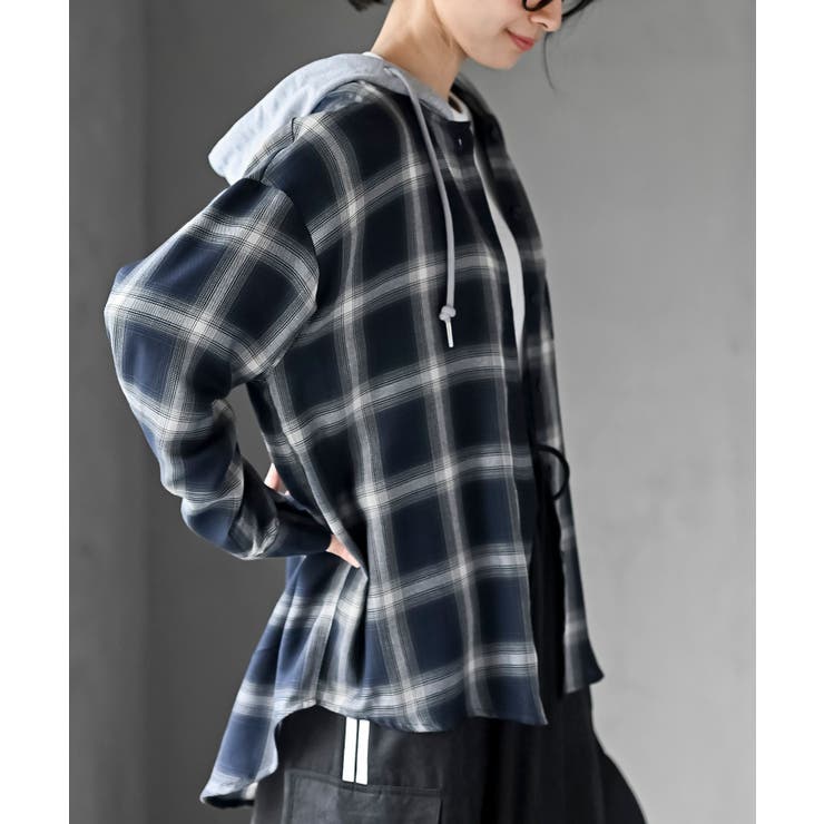 フードツキチェックシャツ | rps | 詳細画像25 