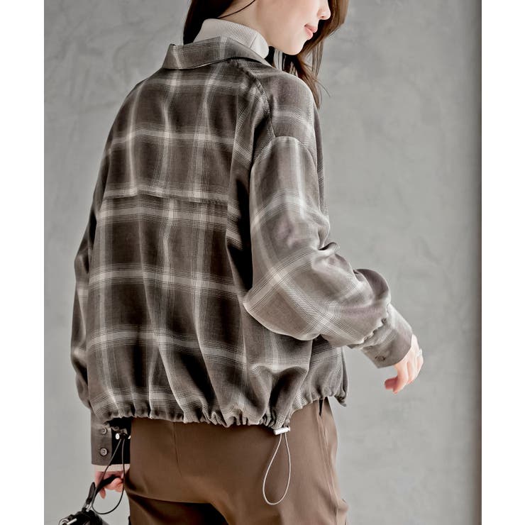 裾ドロストチェックシャツ | rps | 詳細画像17 