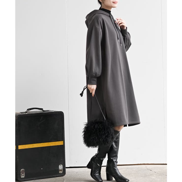 裏起毛パーカーワンピース | rps | 詳細画像1 