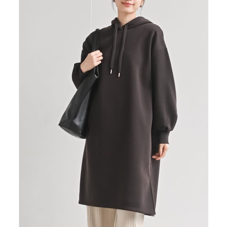 ブラウン | 裏起毛パーカーワンピース | rps