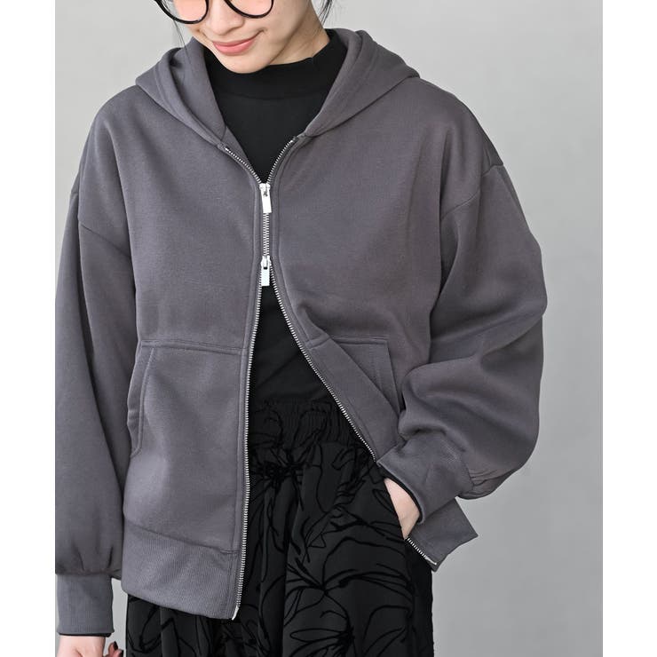 グレー | 裏起毛ショートジップパーカー | rps