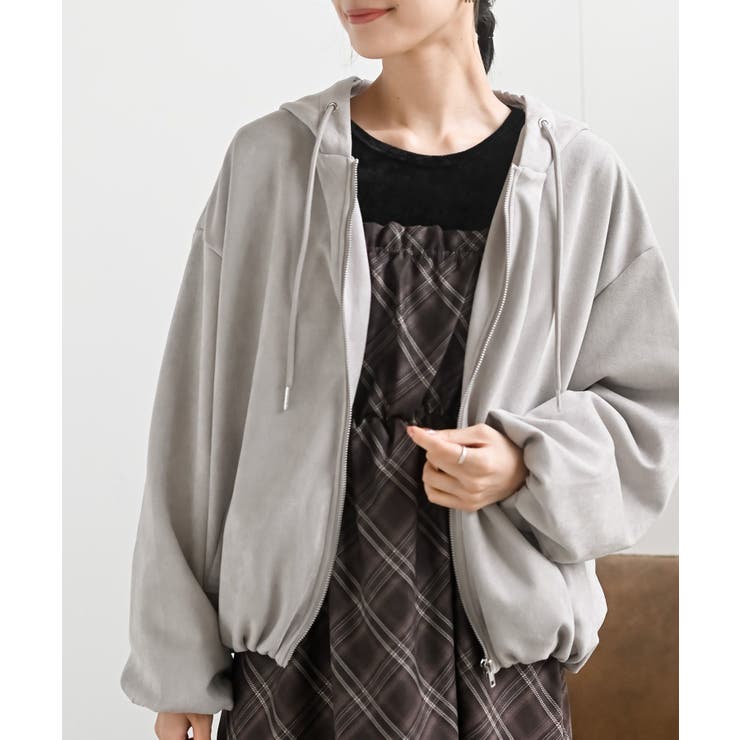 グレー | スエードポンチバルーンＺＩＰパーカージャケット | rps