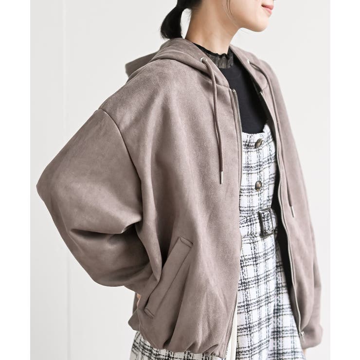 ブラウン | スエードポンチバルーンＺＩＰパーカージャケット | rps