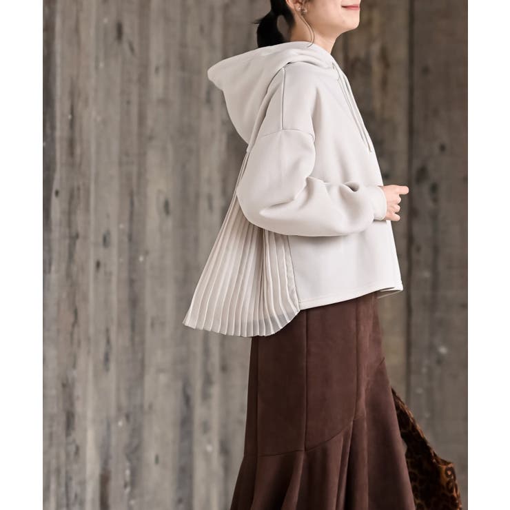 ＢＡＣＫプリーツ裏起毛ワイドパーカー | rps | 詳細画像3 