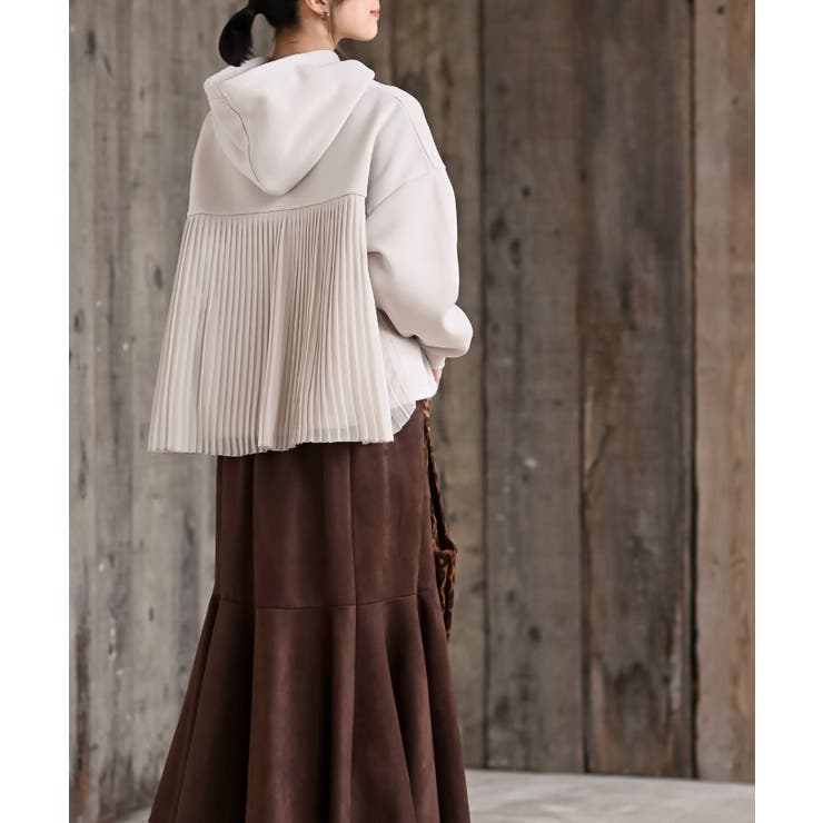 ＢＡＣＫプリーツ裏起毛ワイドパーカー | rps | 詳細画像4 