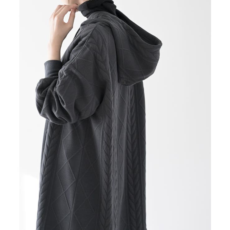 ケーブル柄パーカーワンピース | rps | 詳細画像19 