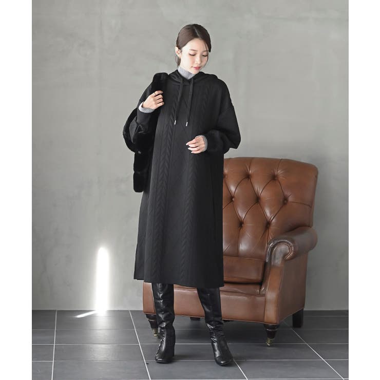 ケーブル柄パーカーワンピース | rps | 詳細画像22 