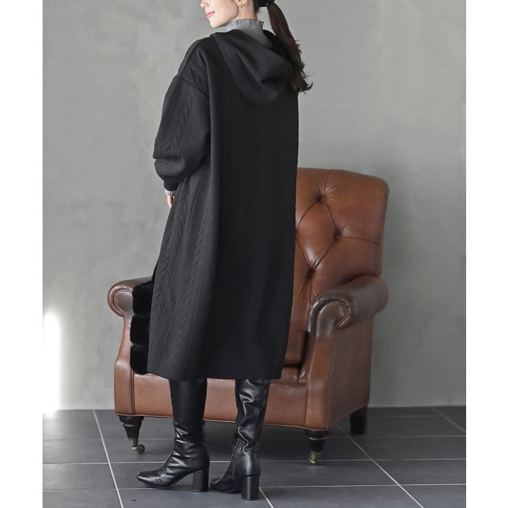 ケーブル柄パーカーワンピース | rps | 詳細画像24 