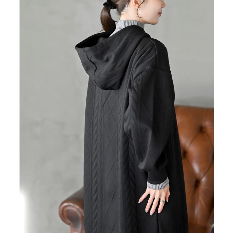 ケーブル柄パーカーワンピース | rps | 詳細画像28 