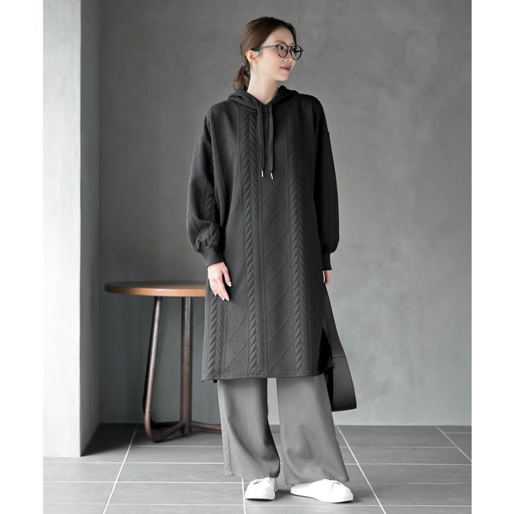 ケーブル柄パーカーワンピース | rps | 詳細画像30 