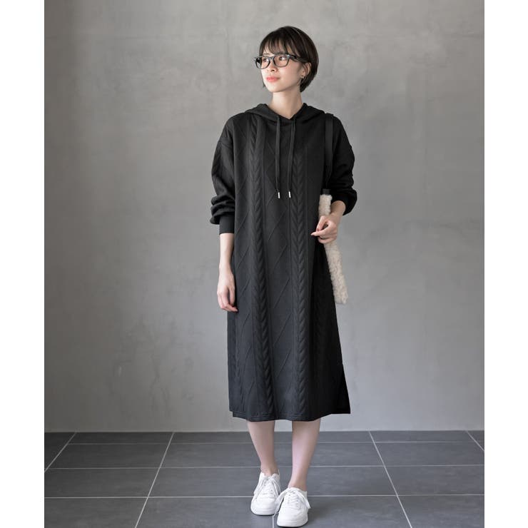 ケーブル柄パーカーワンピース | rps | 詳細画像32 