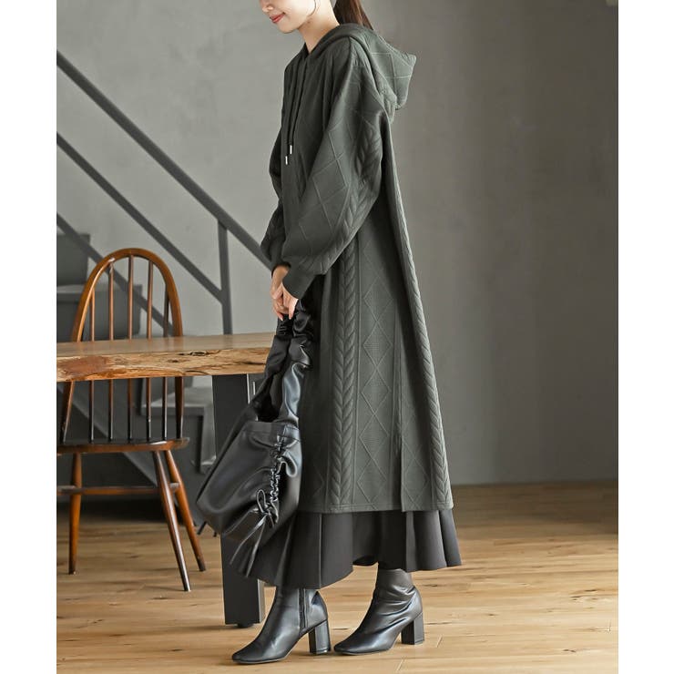 ケーブル柄パーカーワンピース | rps | 詳細画像34 