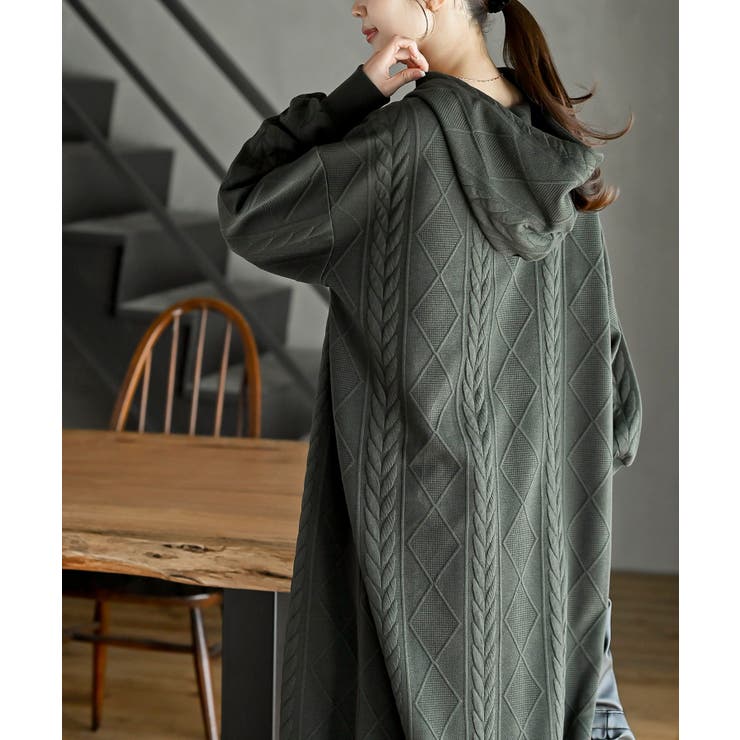 ケーブル柄パーカーワンピース | rps | 詳細画像39 