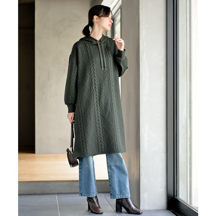 ケーブル柄パーカーワンピース | rps | 詳細画像42 