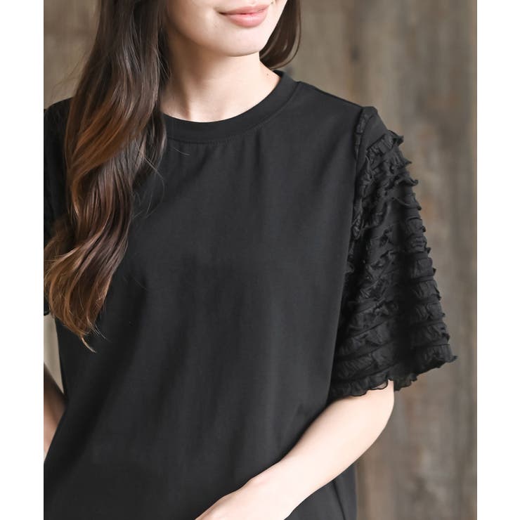 フリルジャガードスリーブ半袖Ｔｅｅ | rps | 詳細画像15 