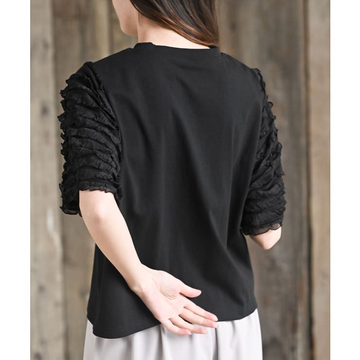 フリルジャガードスリーブ半袖Ｔｅｅ | rps | 詳細画像17 