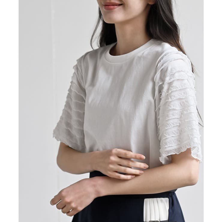 フリルジャガードスリーブ半袖Ｔｅｅ | rps | 詳細画像7 
