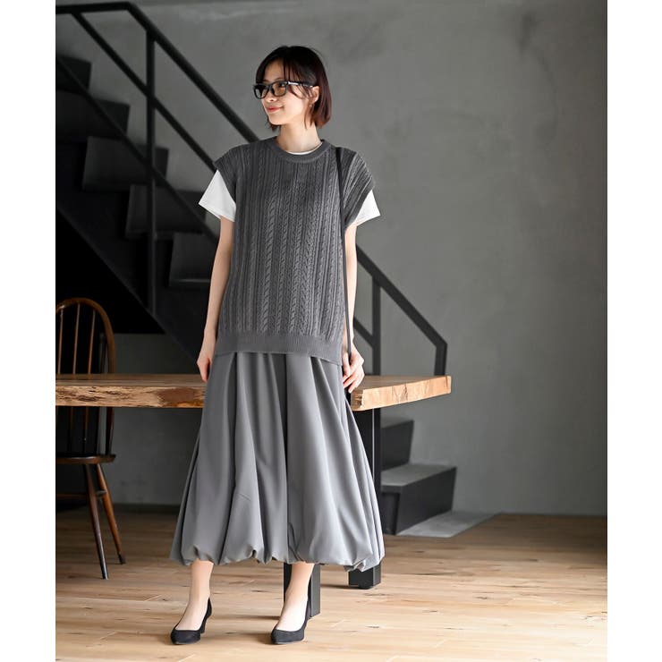 カットレイヤー風ドッキングバルーンワンピース | rps | 詳細画像12 